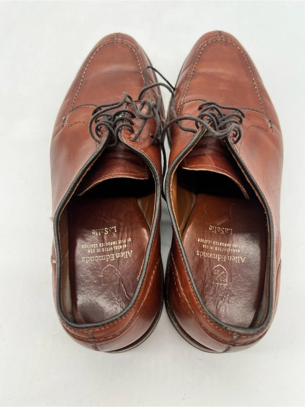 Allen Edmonds LaSalle Men’s Sz 8.5D Brown Leather Split Toe Derby Oxford Shoes.